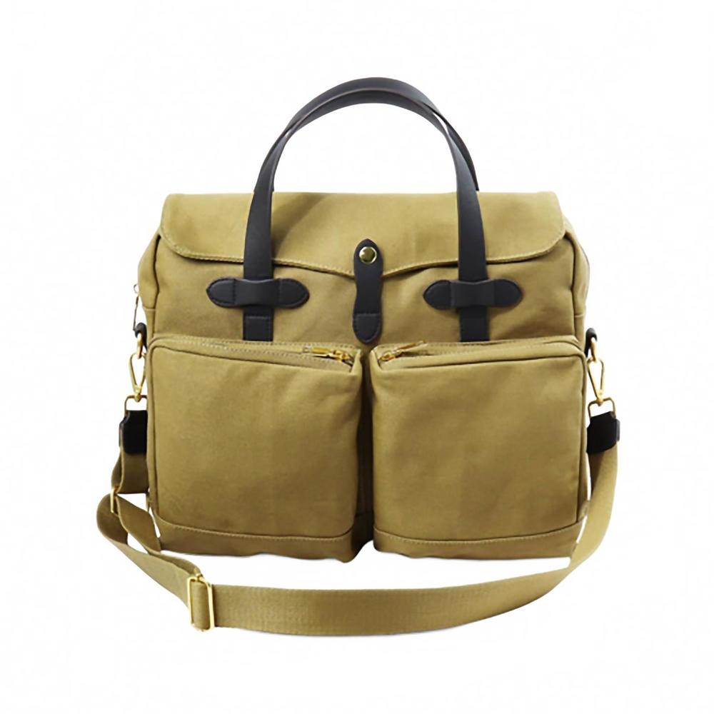 NEW CLUB ROOM canvas faux trim messenger bag in khaki